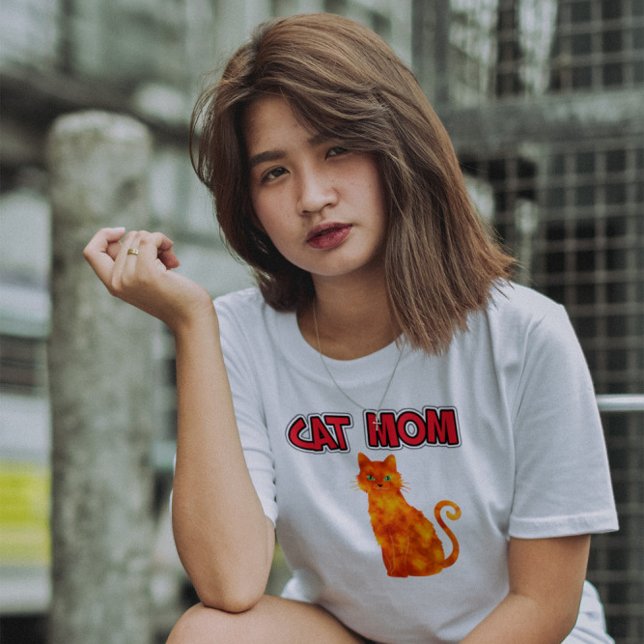 CAMISETA CAT MOM GINGER RED CAT T-SHIRT (Subido por el creador)