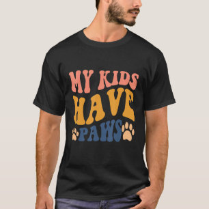 Camiseta Cat Mom Groovy Mama Letter Mis Hijos Tienen Papas