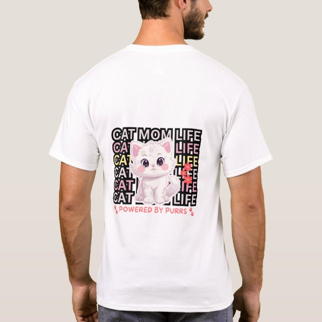 Camiseta Cat Mom Life funny (Reverso)