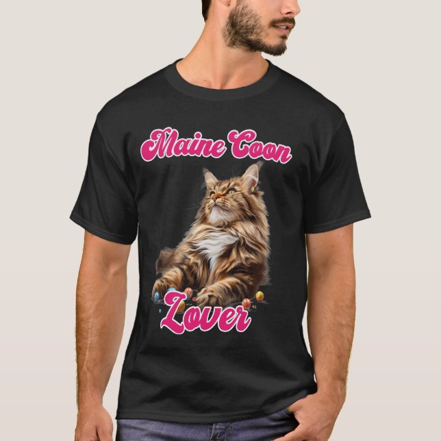 Camiseta Cat Mom MAINE COON LOVER Mainon Propietario (Anverso)