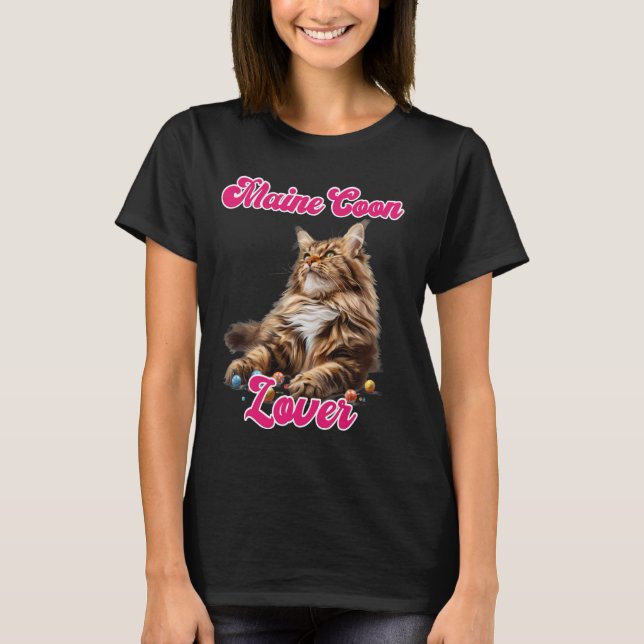 Camiseta Cat Mom MAINE COON LOVER Mainon Propietario (Anverso)