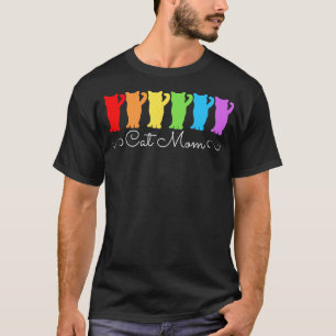 Camiseta Cat Mom Rainbow