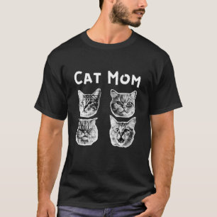 Camiseta Cat Mom Retro