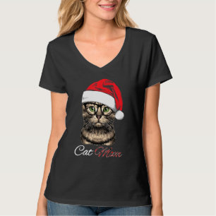 Camiseta Cat Mom T Red Buffalo Tocado Gorra Santa Pajama Ma