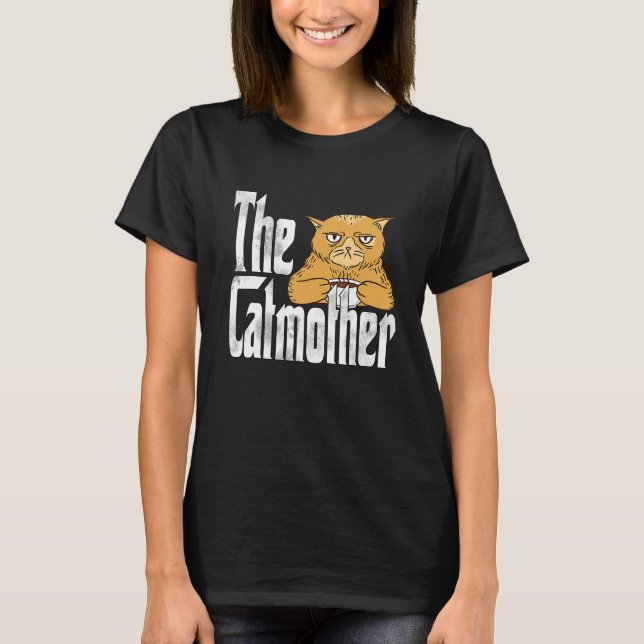 Camiseta Cat Mom The Catmother Crazy Coffee Cat Mother Kitt (Anverso)