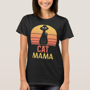 Camiseta Cat Mom Vintage Ochties Style Trastornado Ca Retro