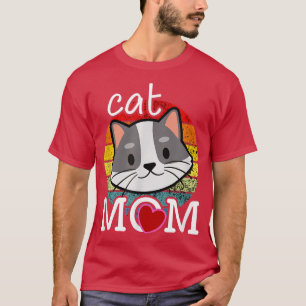 Camiseta Cat Mom Vintage Sunset