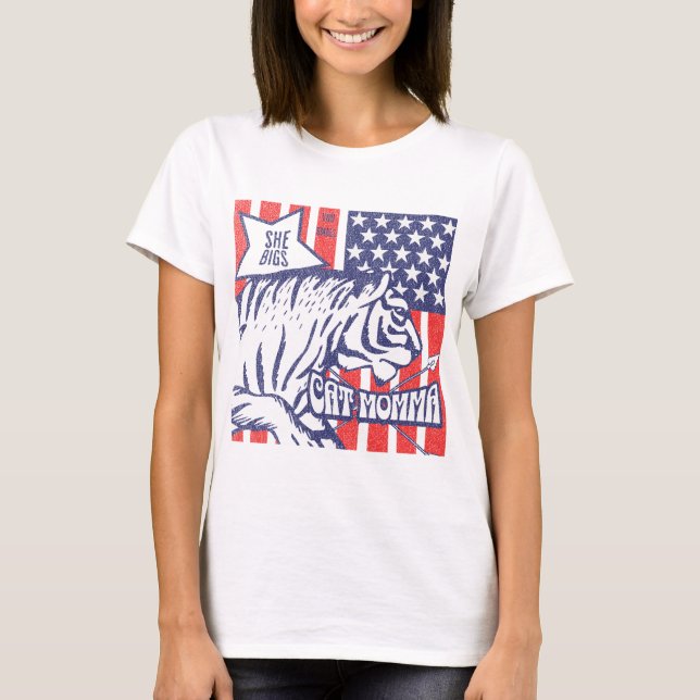 Camiseta Cat Momma para los amantes de gatos de ma (Anverso)