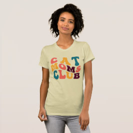 Camiseta Cat Moms Club Groovy Retro Vibes de verano Triste 