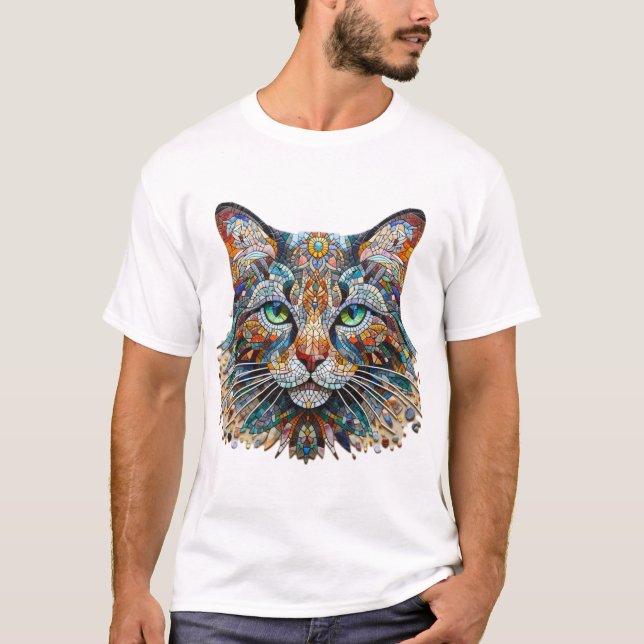 Camiseta Cat Mosaic Art (Anverso)