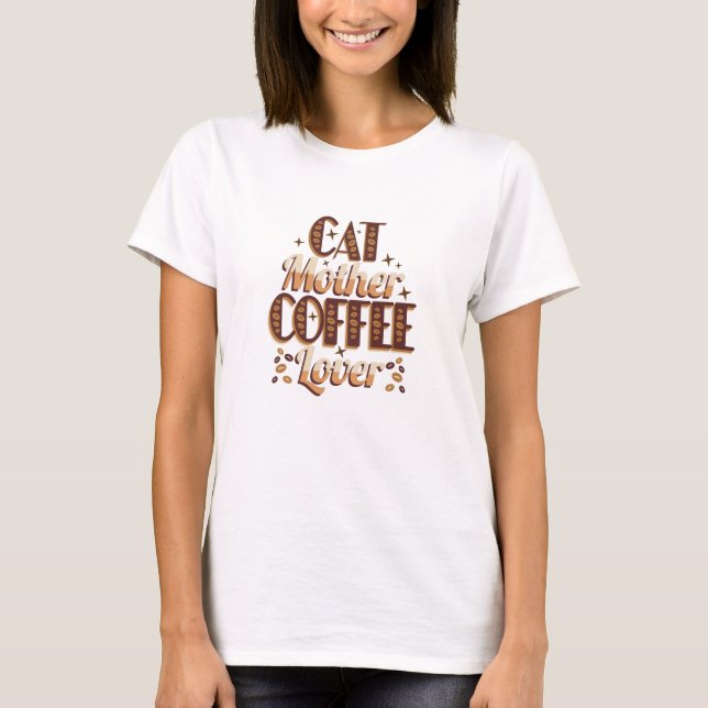 Camiseta Cat Mother Coffee Lover (Anverso)