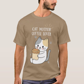 Camiseta Cat Mother Coffee Lover 1