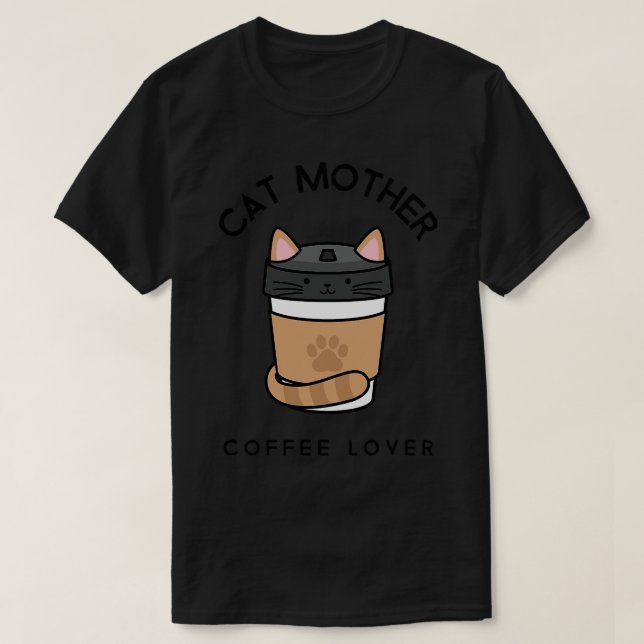 Camiseta Cat Mother Coffee Lover 27 (Diseño del anverso)