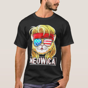 Camiseta Cat Mullet Bandera Estadounidense Patriótica 4 De