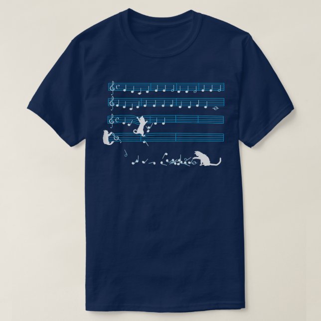 Camiseta Cat Music Notes Kitty Musician Composer Instrument (Diseño del anverso)