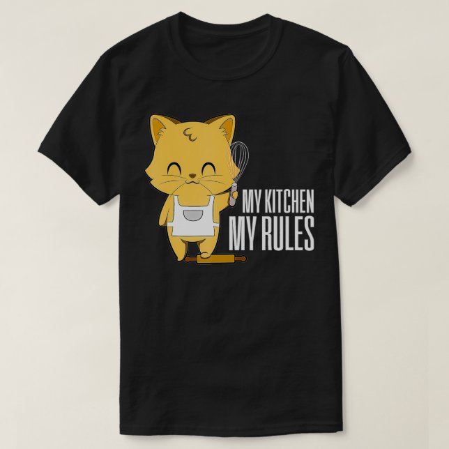 Camiseta Cat My Kitchen My Rules (Diseño del anverso)