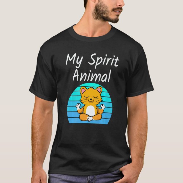 Camiseta Cat My Spirit Animal Relaxing Mediation Yoga Kitte (Anverso)
