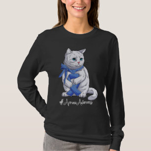 Camiseta Cat National Apraxia Awareness Mes Cinta Azul