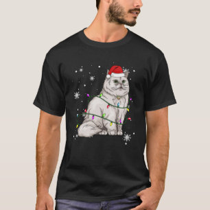Camiseta Cat Navidades persas Navidades ligeros Cat Santa h