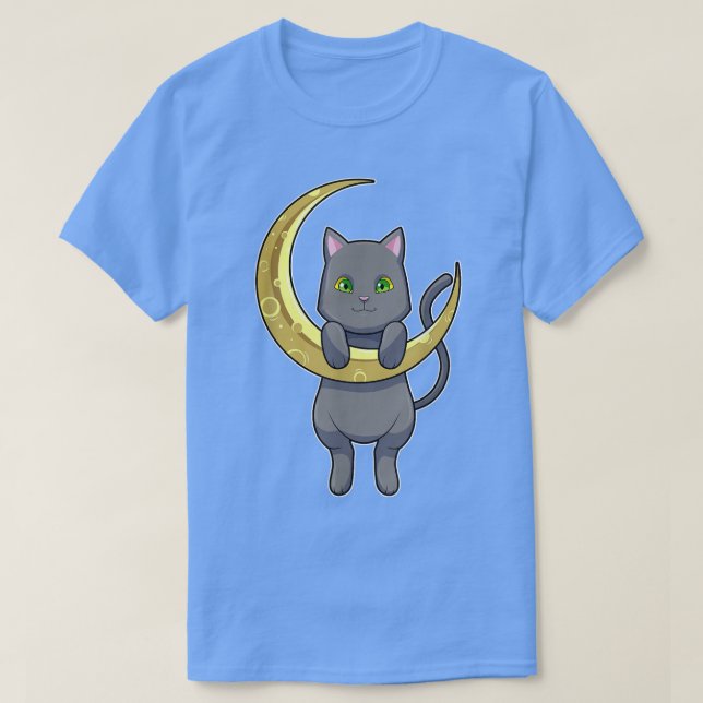 Camiseta Cat Night Moon 391  (Diseño del anverso)