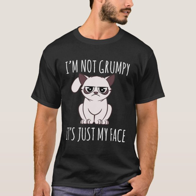 Camiseta Cat-No soy gruñón es sólo mi cara (Anverso)