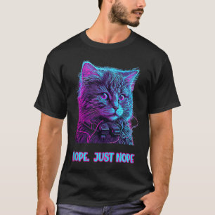 Camiseta Cat nope nope retrowave ragdoll escuchando