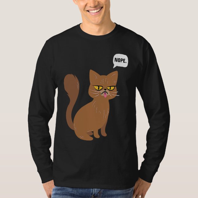 Camiseta Cat Nope Statement  Graphic (Anverso)