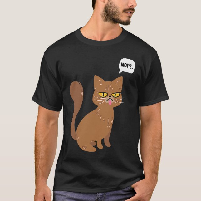 Camiseta Cat Nope Statement  Graphic (Anverso)