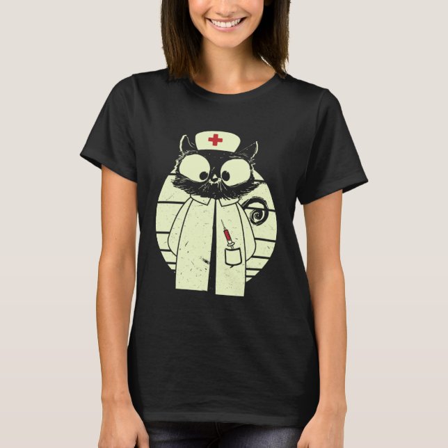 Camiseta Cat Nurse Cat Caregiver Disguise (Anverso)