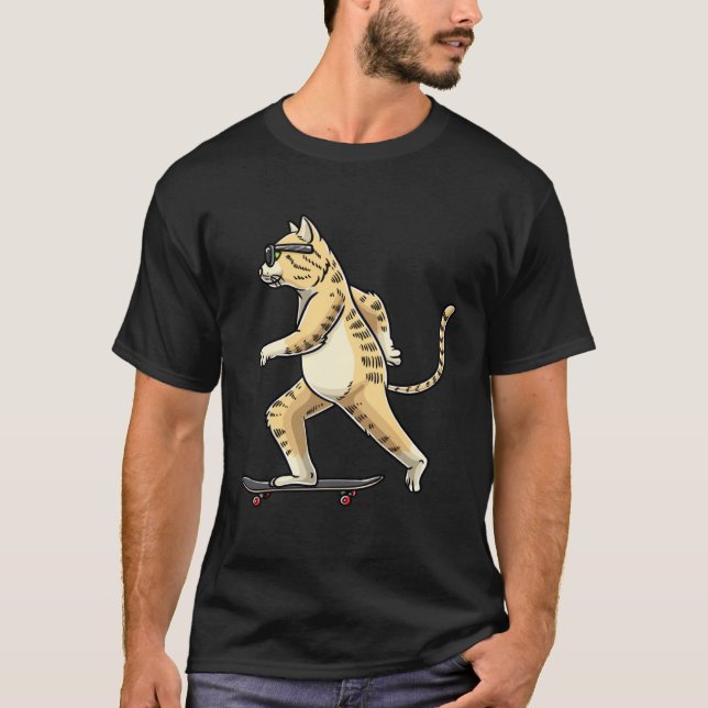 Camiseta Cat On A Skateboard Skateboarding Skater Skateboar (Anverso)