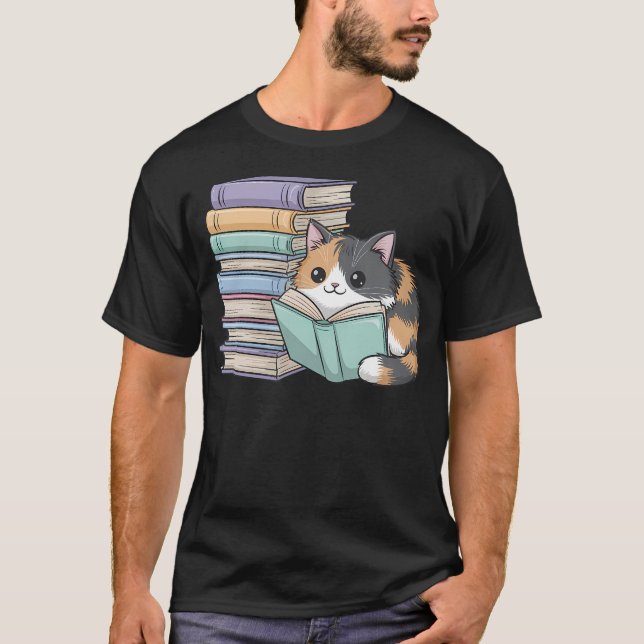 Camiseta Cat On Books Pets Cats Reading Book Nerd Read Read (Anverso)