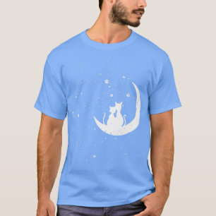 Camiseta Cat On Moon Lazy Halloween Costume Cute Kitty Kitt