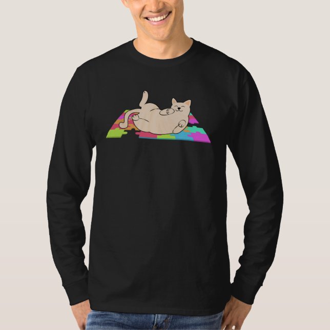 Camiseta Cat On Puzzles Puzzle Puzzle Piece Game Jigsaw Puz (Anverso)