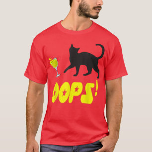 Camiseta Cat Oops Funny Black Cat Knocking Over A Yellow Gl