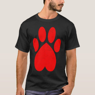 Camiseta Cat Paw Print Heartbeat Cute Técnico Veterinario