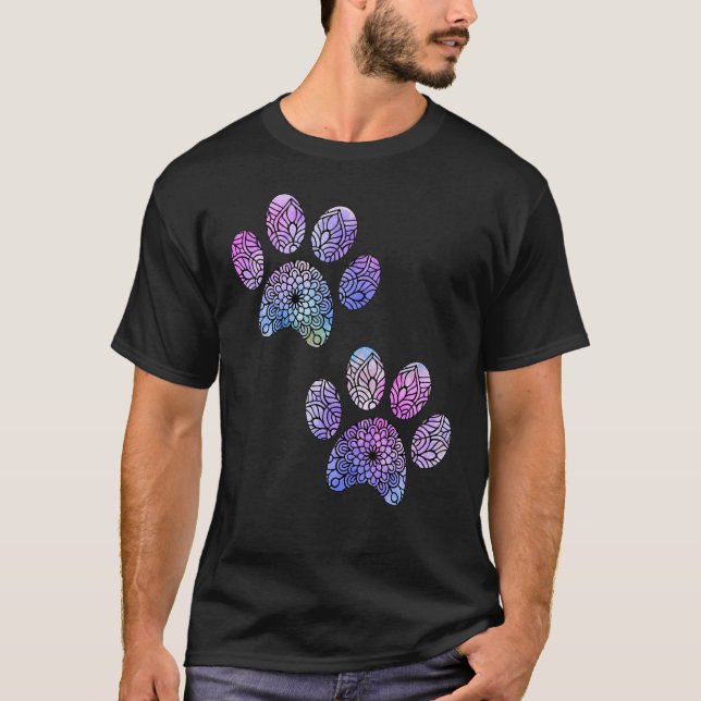 Camiseta Cat Paws Mandala Design 3 - Diversión del ventilad (Anverso)