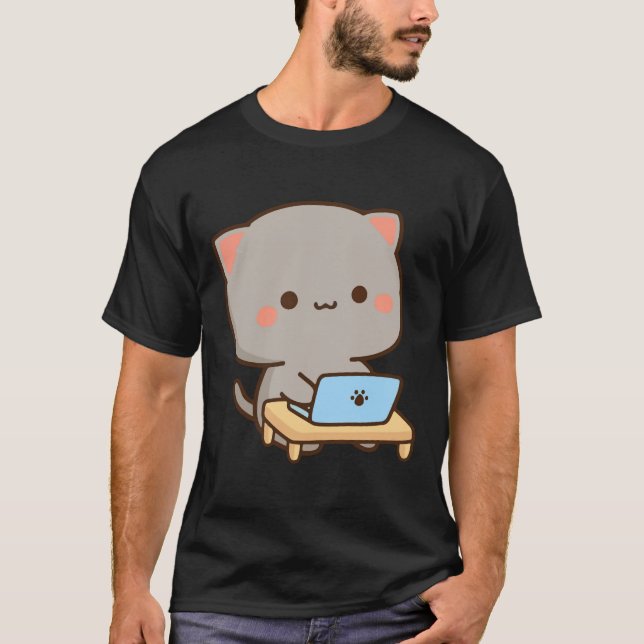 Camiseta Cat peach and goma Premium  (Anverso)