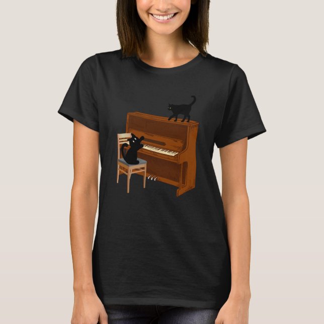 Camiseta Cat Piano Music (Anverso)