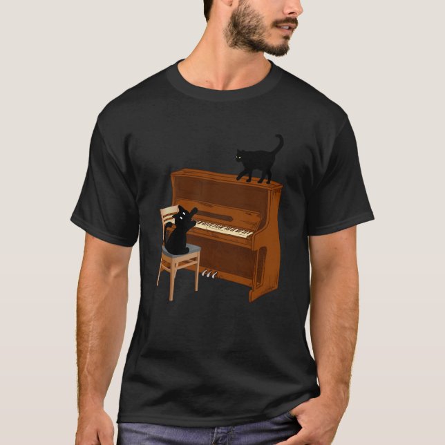 Camiseta Cat Piano Music (Anverso)
