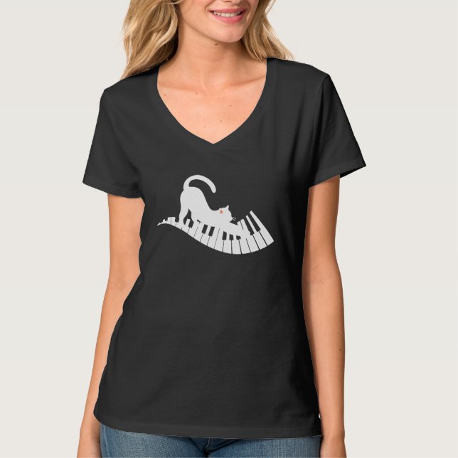 Camiseta Cat Piano Music   2 (Anverso)