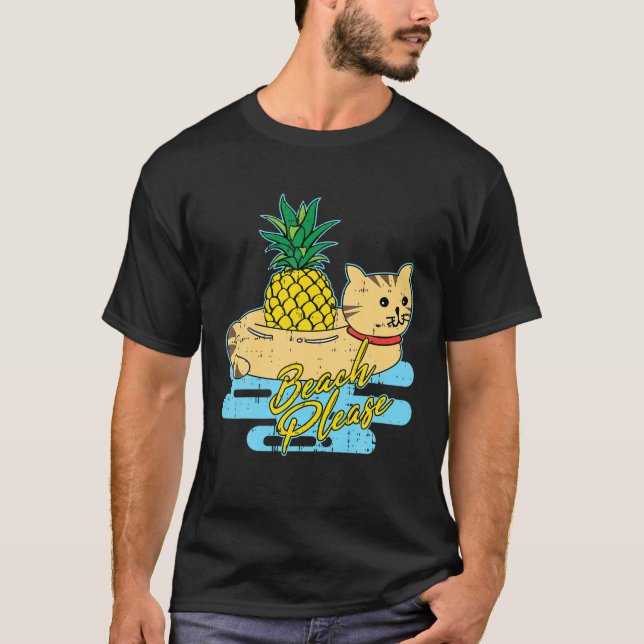 Camiseta Cat Pineapple Beach Halloween Cuida Halloween Fáci (Anverso)