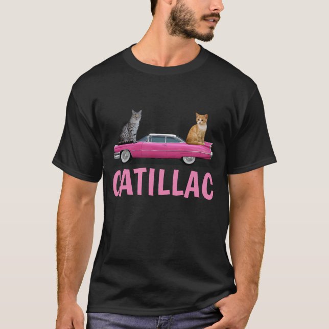 CAMISETA CAT PINK CADDY COCHE CLÁSICO (Anverso)
