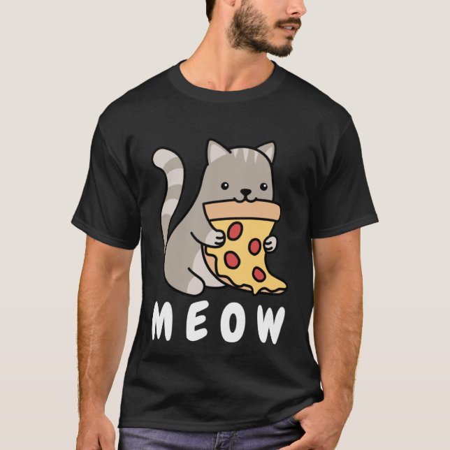 Camiseta Cat Pizza Cat Owner Fast Food  Cats Humorous Fun (Anverso)