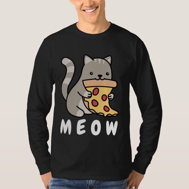 Camiseta Cat Pizza Cat Owner Fast Food  Cats Humorous Fun (Anverso)