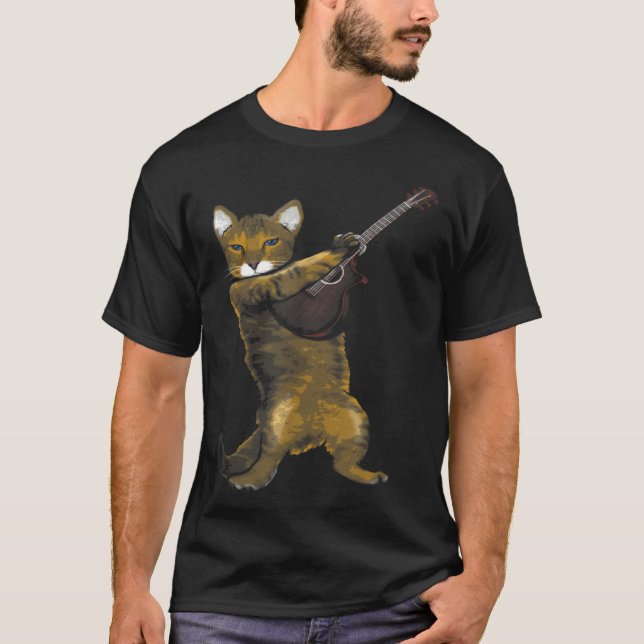 Camiseta Cat Playing Acoustic Guitar Musician (Anverso)