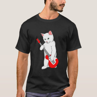 Camiseta Cat Playing Bass Guitar Bassist