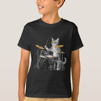 Camiseta Cat Playing Drums Drumset Drumkit Drumming Drum Dr