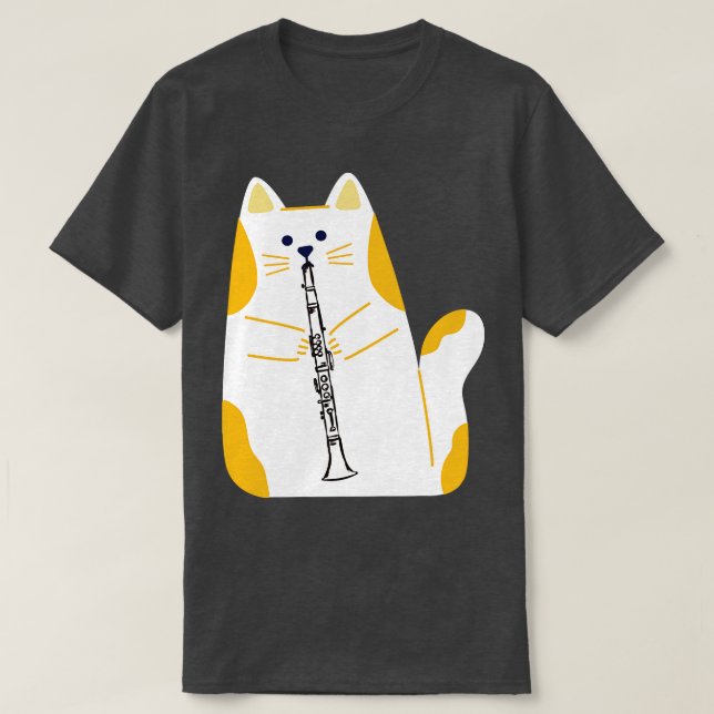 Camiseta Cat Playing The Clarinet  (Diseño del anverso)