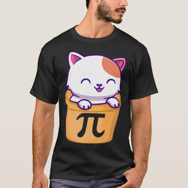 Camiseta Cat Pot Pi Day Funny Pi Day Kids teacher math Love (Anverso)