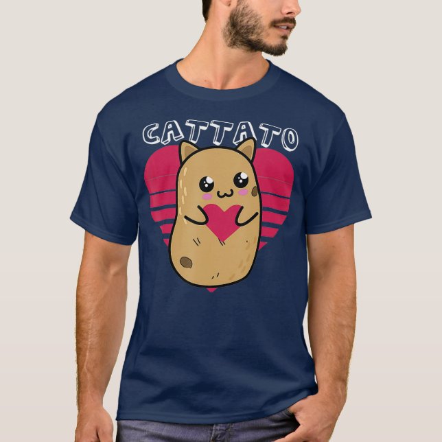 Camiseta Cat Potato Cattato Hilarious Diseño de Novedad (Anverso)